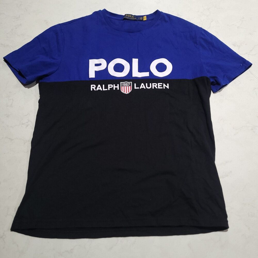 Polo by Ralph Lauren Two-Tone Blue and Black Tee